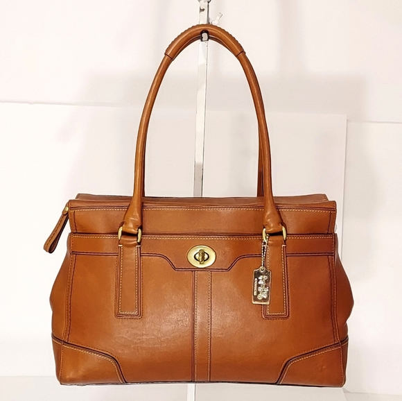 Coach Hamptons Large Saddle Leather Satchel!